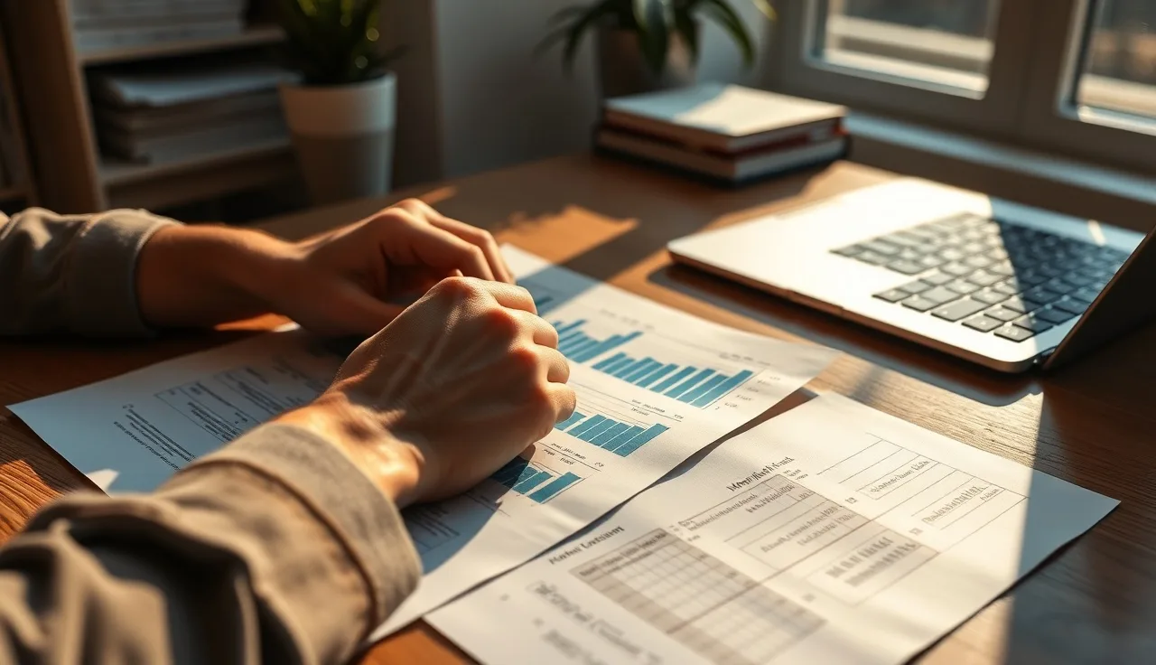 Hands reviewing charts and notes at a desk for generative engine optimization research