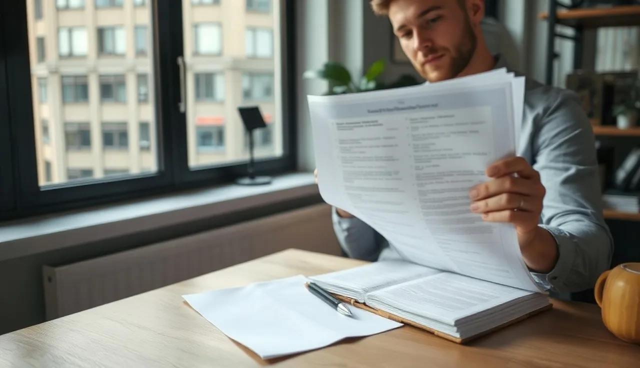 Person reviewing structured content pages at a desk, representing LLM SEO agency work