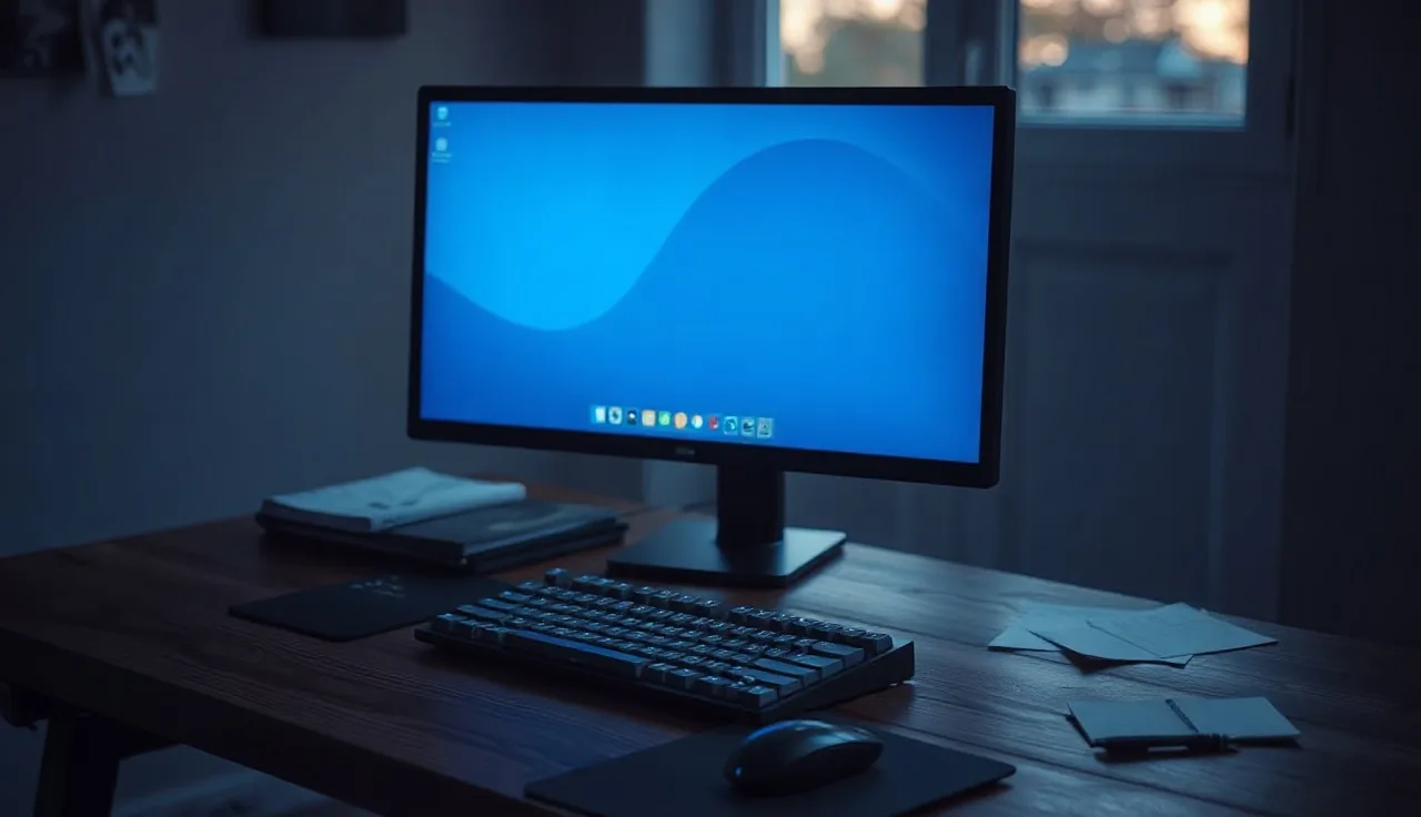 Developer desk at dawn with keyboard and notes, representing llm.txt file setup for AI search